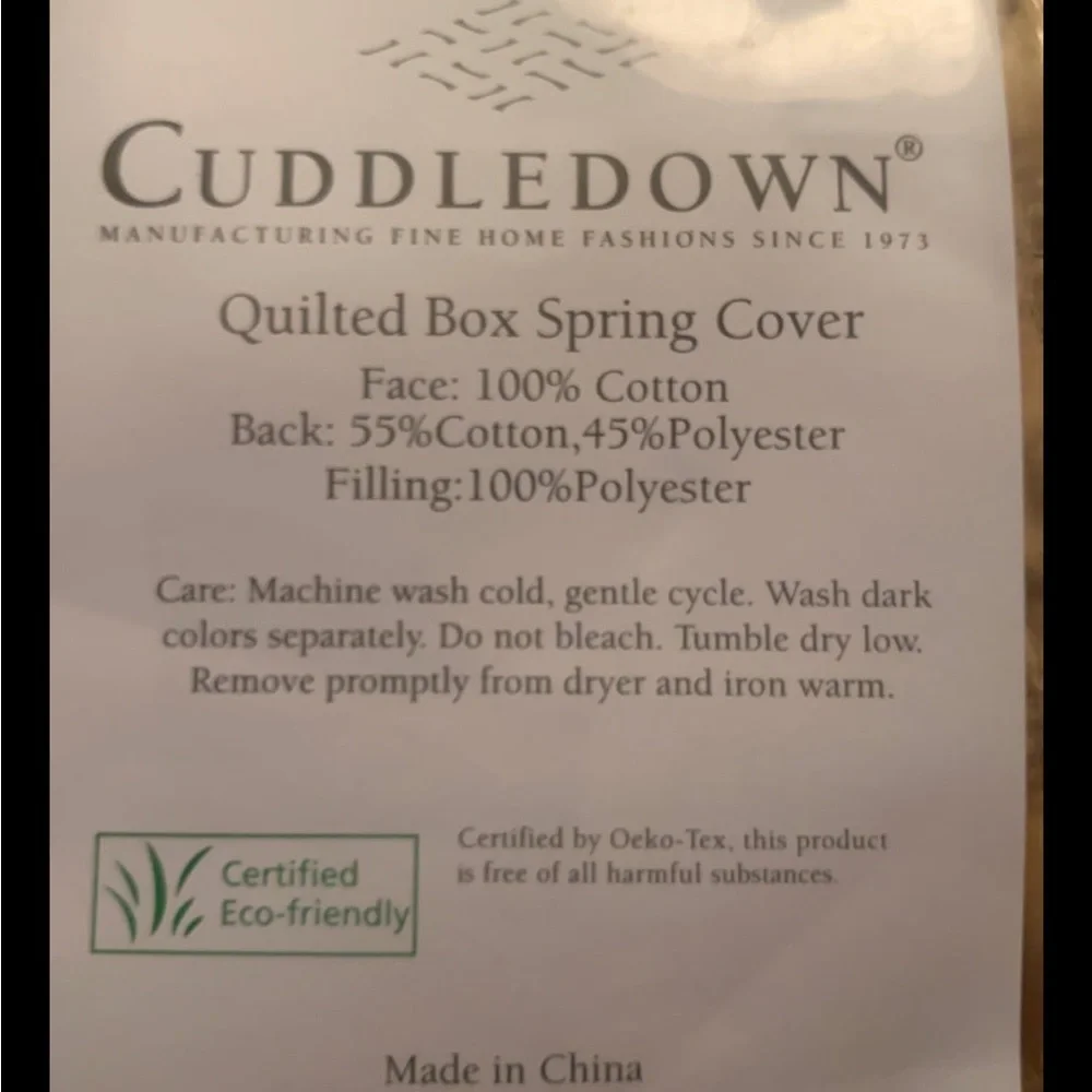 Cuddledown Quilted Box Spring Covers for TWO Full size